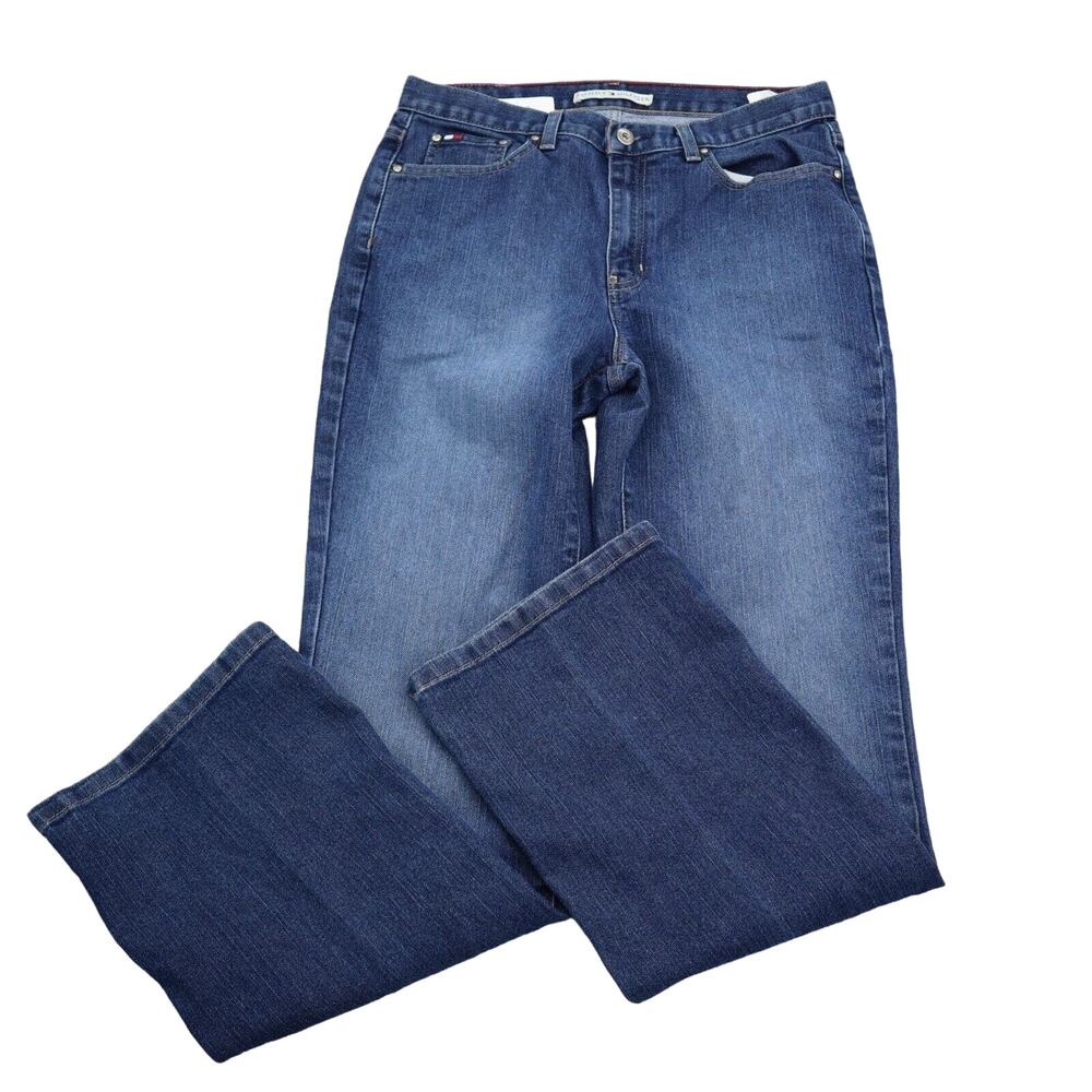 Tommy Hilfiger Pants Womens 8 Blue Straight Mid Rise Button Zip Pocket Jeans